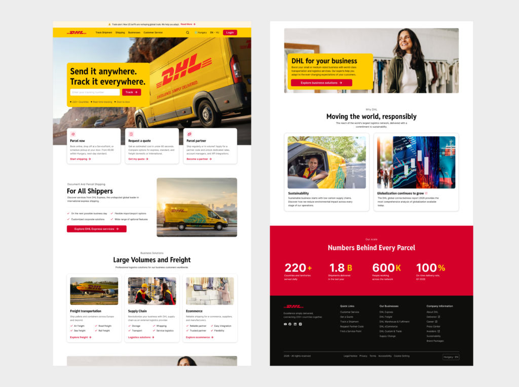 DHL Homepage - Redesign