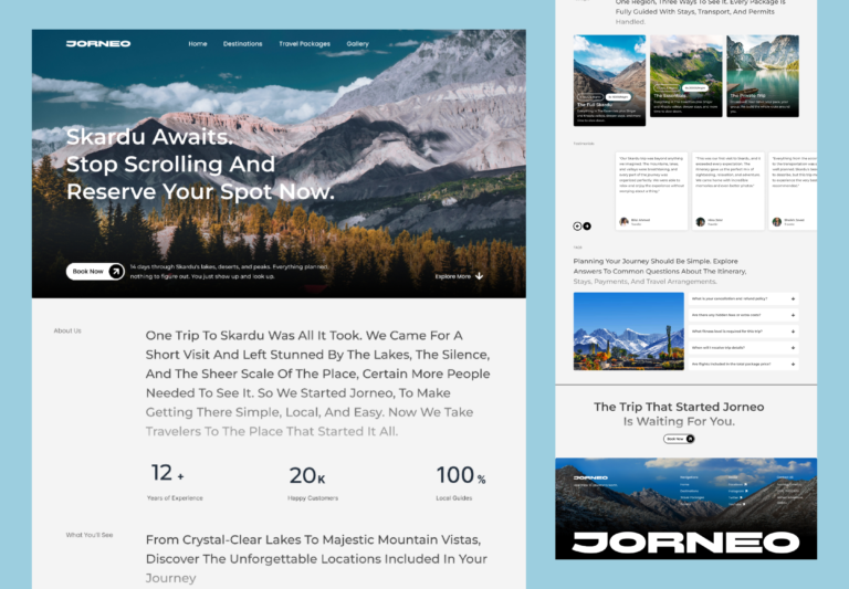 Jorneo Landing Page Design